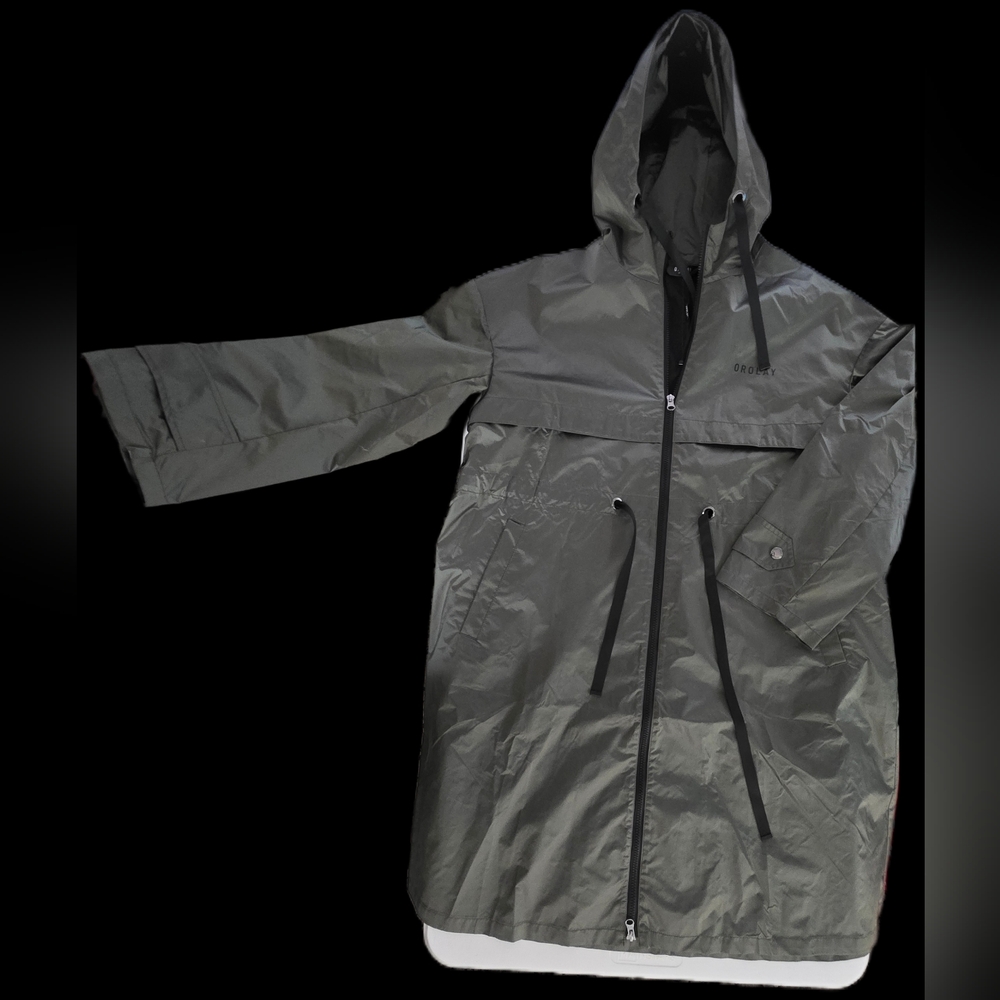 Women's Olive Green Hooded Raincoat-